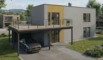 Moderne ferdighus med stor utleie enhet. Liten Tomannsbolig