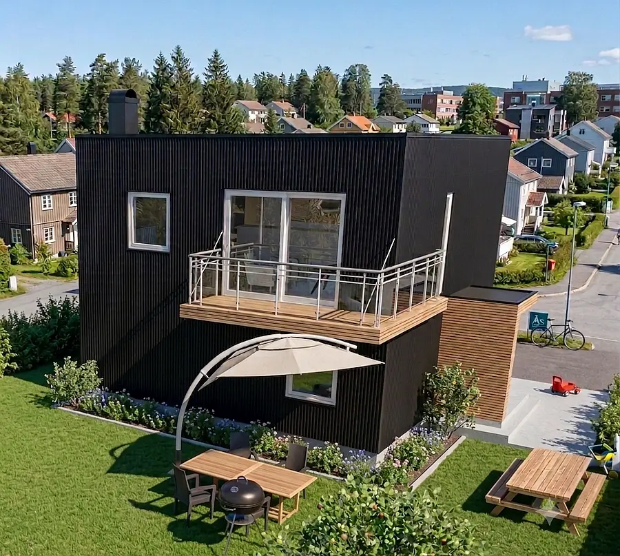 Kuben, et moderne funkis hus med lite fotavtrykk for små tomter