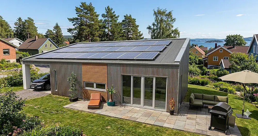 Meis F - Et moderne lite ferdighus med alt på et plan
